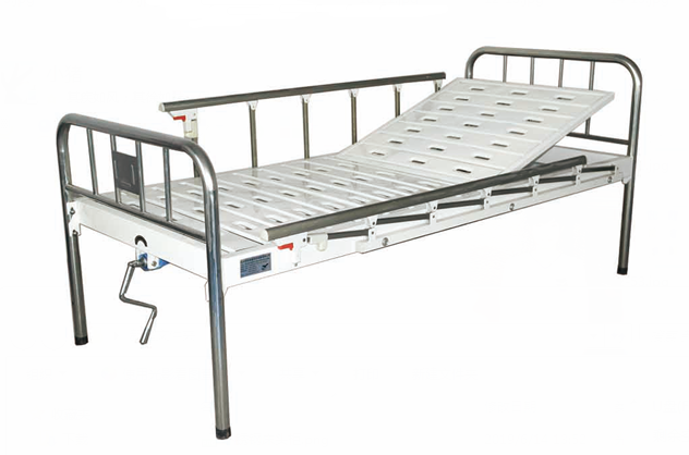 手動單搖二折病床（不銹鋼）